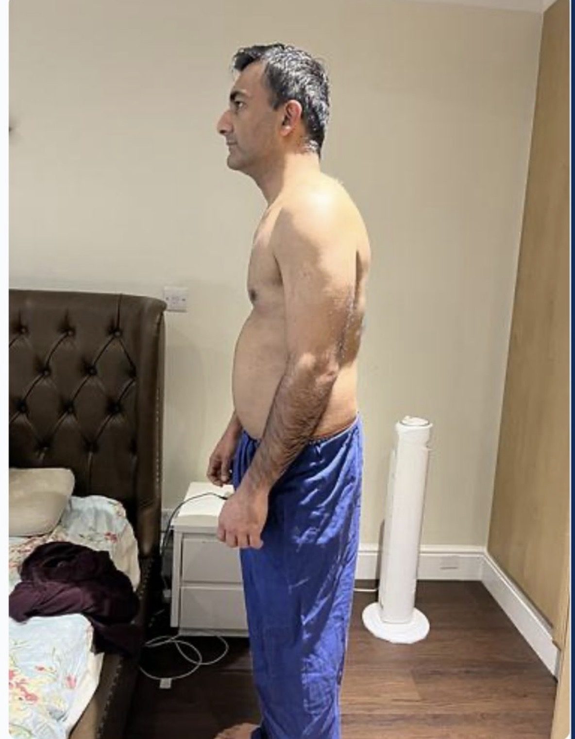 ZTC Coaching client before personal training transformation, side view